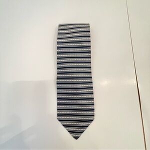 Striped Navy and White Men's Tie